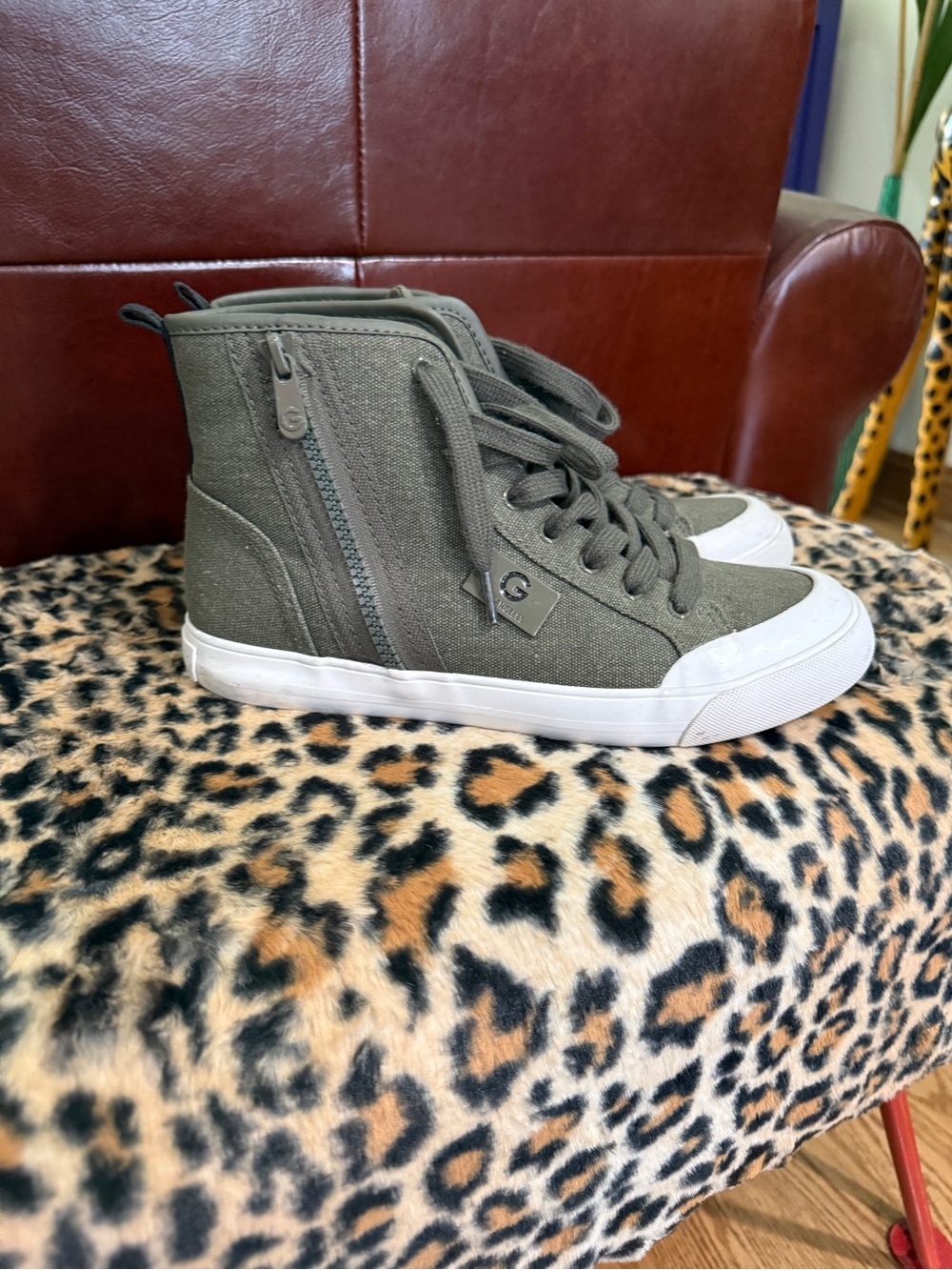 Guess Olive Green High-Top Sneakers